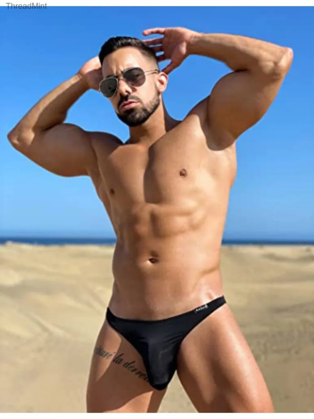 Men's Low Rise Stretchy Nylon Bikini Briefs 4 Pack Classic Fit